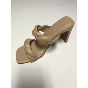 Open Toe Twist Remmy Slip‎ On Sandal Size 7 Beige
